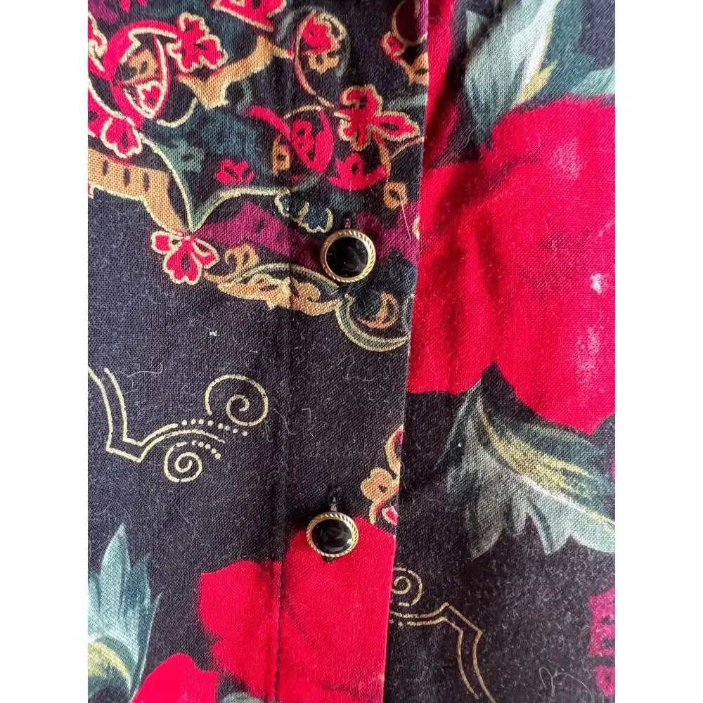 Katy D. Kathryn Deene Women's Vintage 80s Blouse Hawaiian Long Sleeve Size 18/20 - Picture 3 of 5